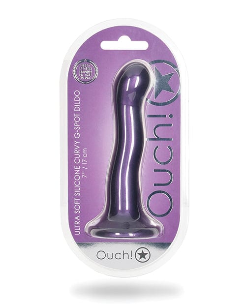 Shots America LLC Shots Ouch 7" Curvy G-spot Dildo Metallic Purple Dildos