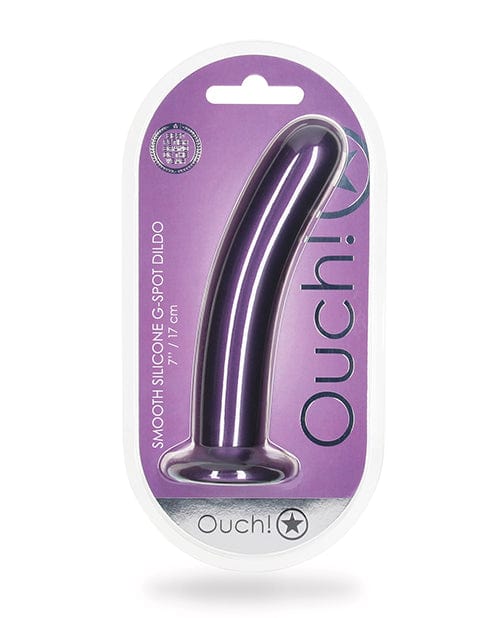 Shots America LLC Shots Ouch 7" Smooth G-spot Dildo Metallic Purple Dildos