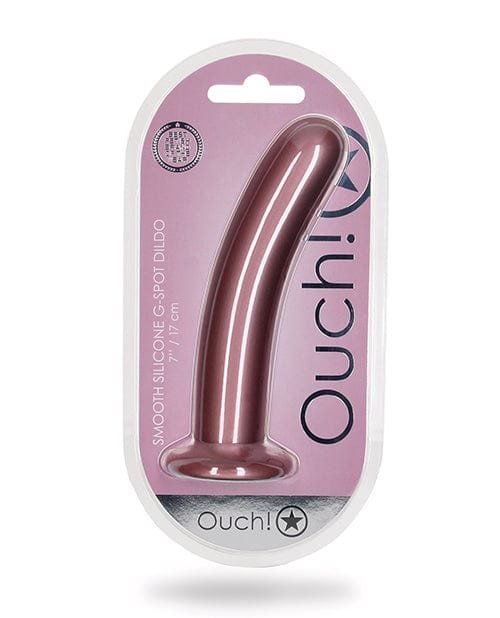 Shots America LLC Shots Ouch 7" Smooth G-spot Dildo Rose Gold Dildos