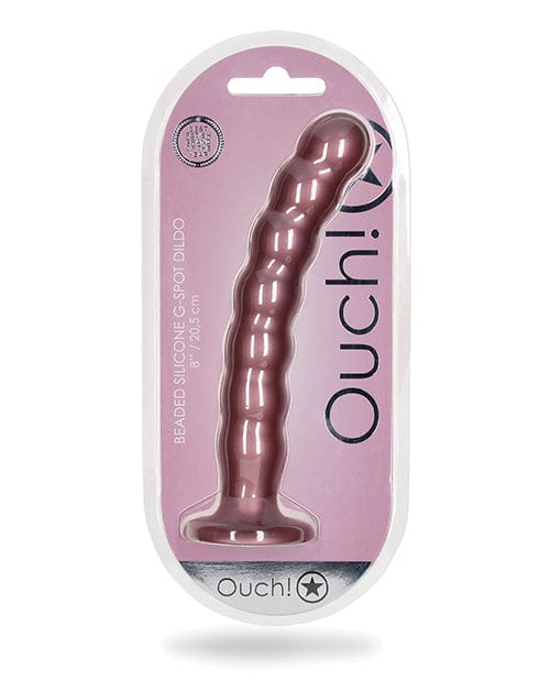 Shots America LLC Shots Ouch 8" Beaded G-spot Dildo Rose Gold Dildos