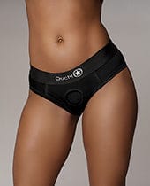 Shots America LLC Shots Ouch Vibrating Strap On High-cut Brief - Black Dildos