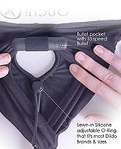 Shots America LLC Shots Ouch Vibrating Strap On Hipster - Black Dildos