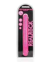 Shots America LLC Shots Realrock 12" Double Dong Glow In The Dark Neon Pink Dildos