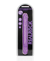 Shots America LLC Shots Realrock 12" Double Dong Glow In The Dark Neon Purple Dildos