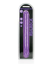 Shots America LLC Shots Realrock 15" Double Dong Glow In The Dark Neon Purple Dildos