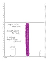 Shots America LLC Shots Realrock 15" Double Dong Glow In The Dark Neon Purple Dildos