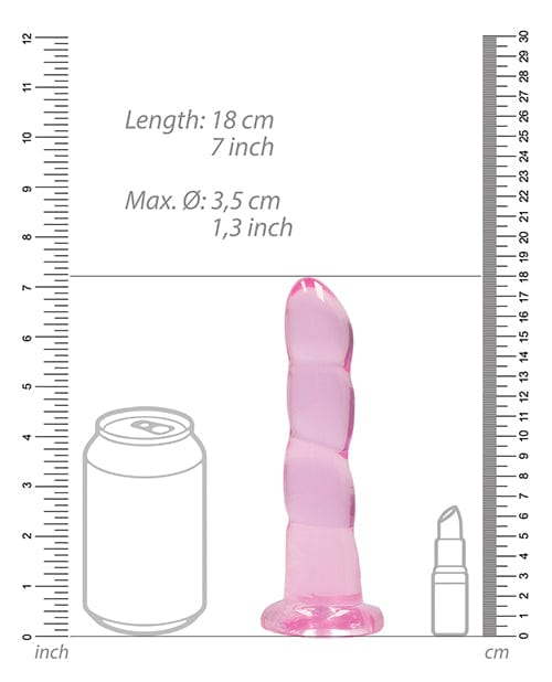 Shots America LLC Shots Realrock Crystal Clear Non Realistic 7" Dildo  - Pink Dildos