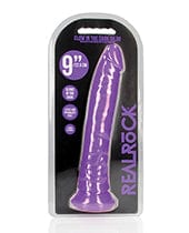 Shots America LLC Shots Realrock Slim Dildo Glow In The Dark Neon Purple / 9" Dildos