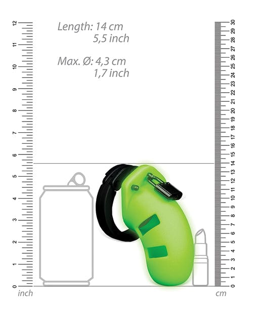 Shots America LLC Shots Ouch 3.5" Model 20 Cock Cage - Glow In The Dark Kink &amp; BDSM