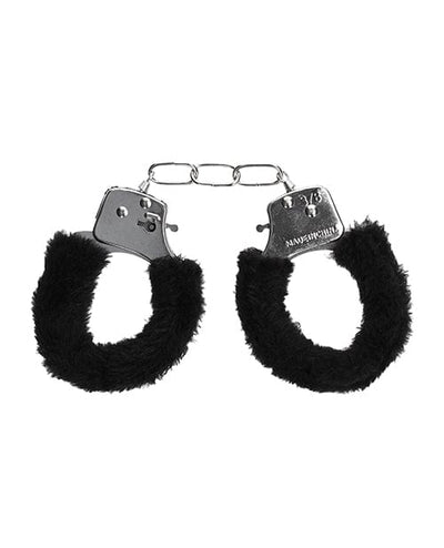 Shots America LLC Shots Ouch Black & White Beginner's Furry Hand Cuffs - Black Kink & BDSM