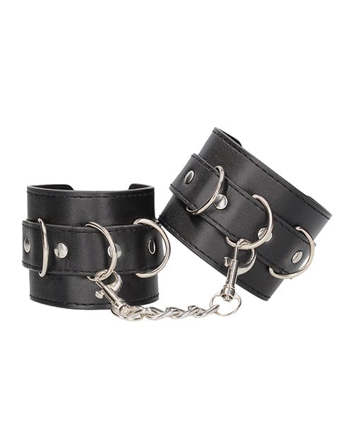 Shots America LLC Shots Ouch Black &amp; White Bonded Leather Hand-ankle Cuffs - Black Kink &amp; BDSM