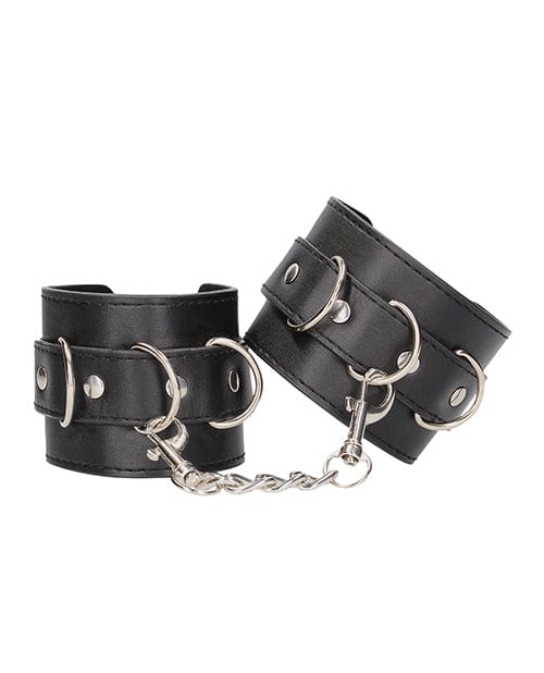 Shots America LLC Shots Ouch Black & White Bonded Leather Hand-ankle Cuffs - Black Kink & BDSM