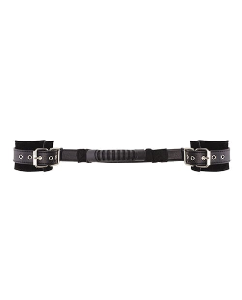 Shots America LLC Shots Ouch Black &amp; White Bonded Leather Hand Cuffs W-handle - Black Kink &amp; BDSM
