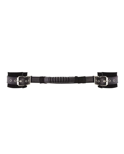 Shots America LLC Shots Ouch Black & White Bonded Leather Hand Cuffs W-handle - Black Kink & BDSM