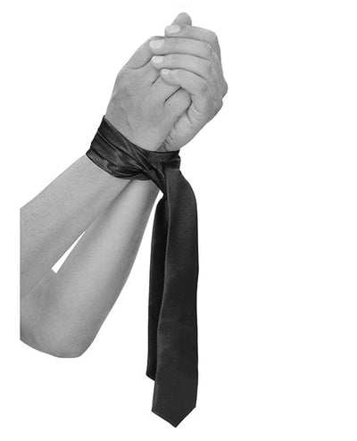 Shots America LLC Shots Ouch Black & White Satin Bondage Tie - Black Kink & BDSM