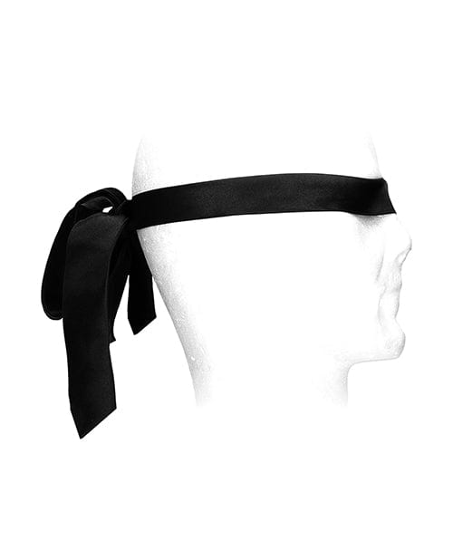 Shots America LLC Shots Ouch Black &amp; White Satin Bondage Tie - Black Kink &amp; BDSM