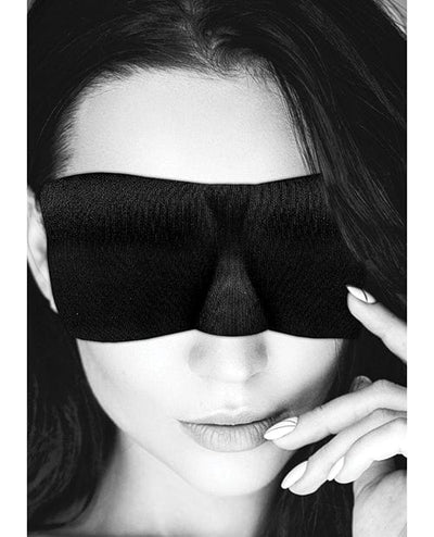 Shots America LLC Shots Ouch Black & White Satin Curvy Eye Mask W-elastic Straps - Black Kink & BDSM