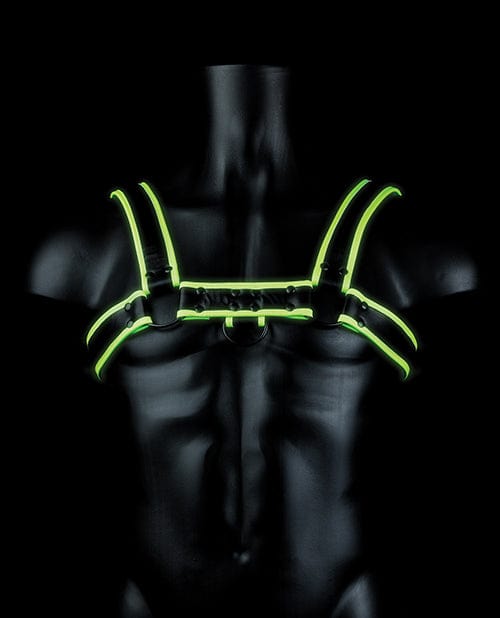 Shots America LLC Shots Ouch Chest Bulldog Harness - Glow In The Dark Kink &amp; BDSM