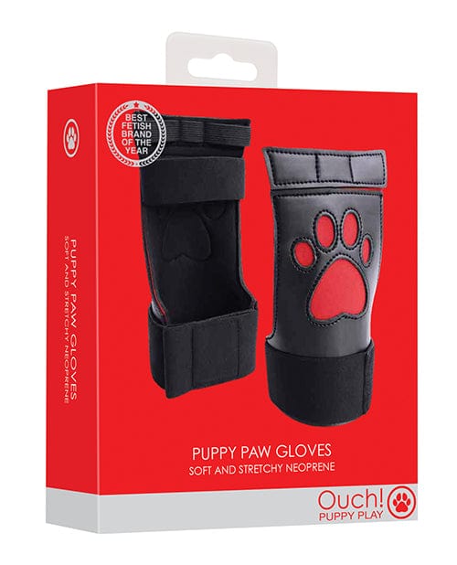 Shots America LLC Shots Ouch Puppy Play Puppe Play Paw Cut-out Gloves Red Kink &amp; BDSM