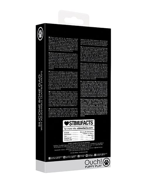 Shots America LLC Shots Ouch Puppy Play Silicone Bone Gag - Black Kink &amp; BDSM
