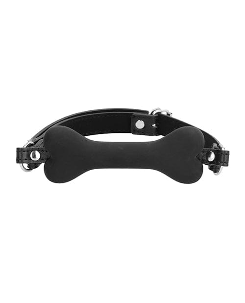Shots America LLC Shots Ouch Puppy Play Silicone Bone Gag - Black Kink &amp; BDSM