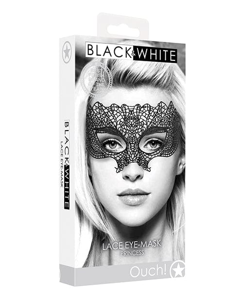 Shots America LLC Shots Ouch Black &amp; White Lace Eye Mask Princess Black Lingerie &amp; Costumes