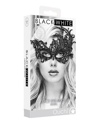 Shots America LLC Shots Ouch Black & White Lace Eye Mask Royal Black Lingerie & Costumes