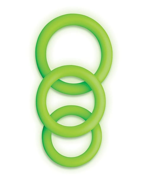 Shots Ouch 3 Piece Cock Ring Set - Glow In The Dark