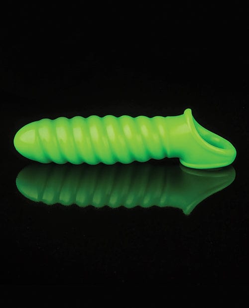Shots America LLC Shots Ouch Swirl Stretchy Penis Sleeve - Glow In The Dark Penis Toys