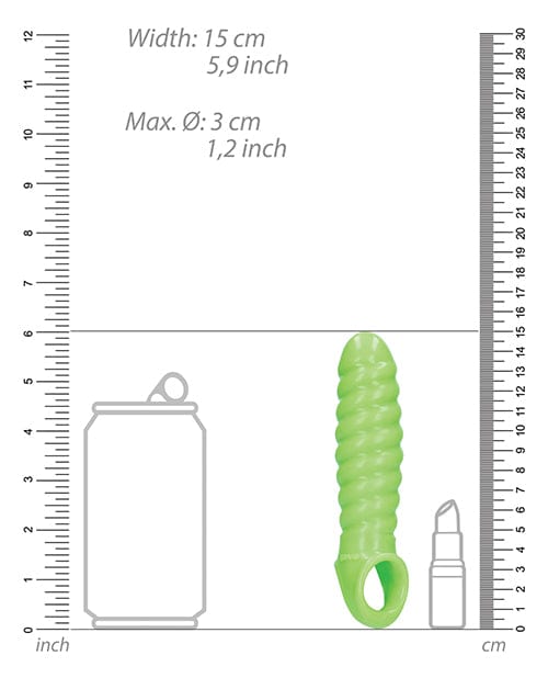 Shots America LLC Shots Ouch Swirl Stretchy Penis Sleeve - Glow In The Dark Penis Toys