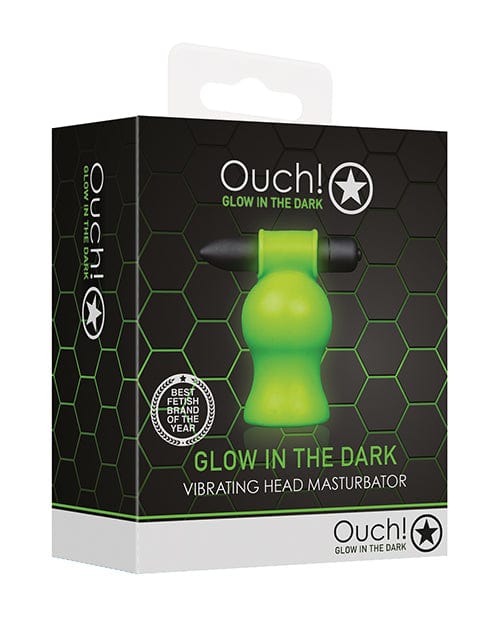 Shots America LLC Shots Ouch Vibrating Head Masturbator - Glow In The Dark Penis Toys
