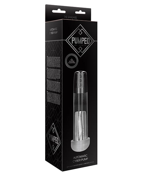 Shots America Shots Pumped Automatic Cyber Pump Masturbation Sleeve with Free Silicone Cock Ring - Clear Penis Toys