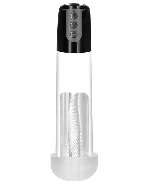 Shots America Shots Pumped Automatic Cyber Pump Masturbation Sleeve with Free Silicone Cock Ring - Clear Penis Toys