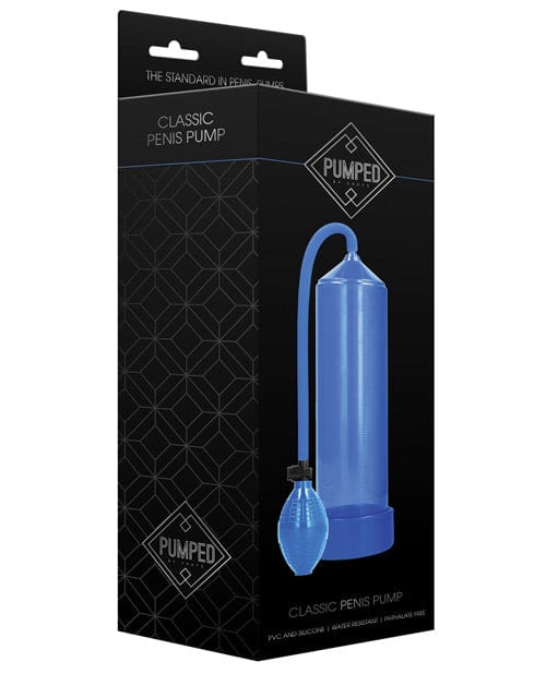 Shots America Shots Pumped Classic Penis Pump Blue Penis Toys