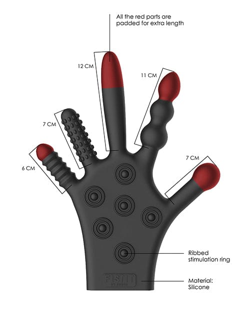 Shots America Shots FISTIT Silicone Stimulation Glove - Black Vibrators