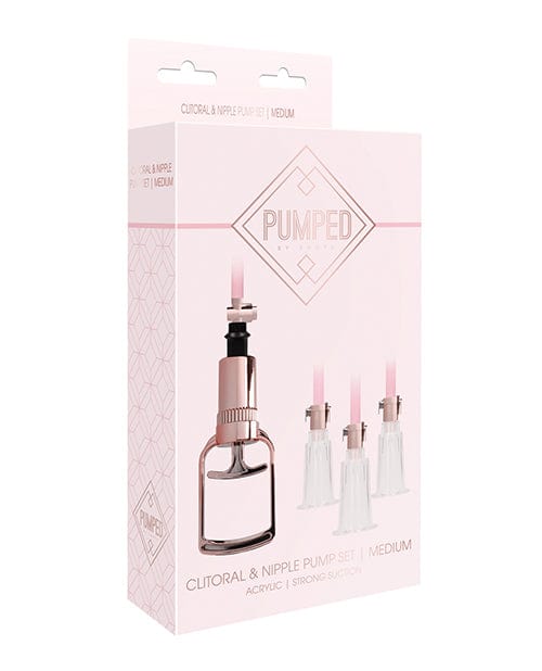 Shots America Shots Pumped Clitoral &amp; Nipple Pump Set - Medium Rose Gold Vibrators