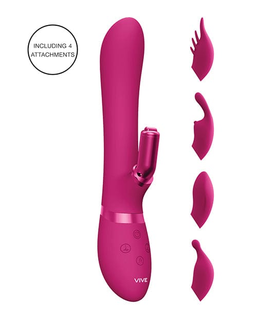 Shots America Shots Vive Chou G-Spot Rabbit with Interchangeable Clitoral Attachments - Pink Vibrators