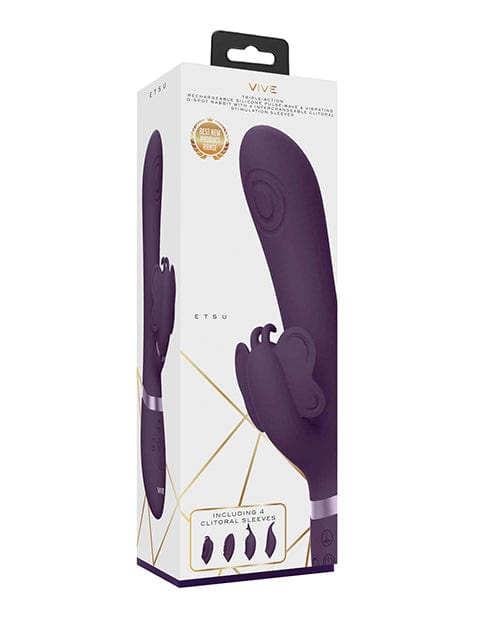 Shots America Shots Vive Etsu Pulse G-Spot Rabbit with Interchangeable Clitoral Attachments - Purple Vibrators