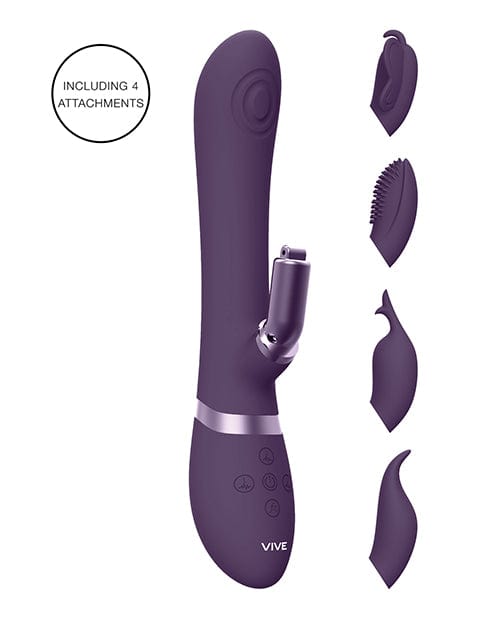 Shots America Shots Vive Etsu Pulse G-Spot Rabbit with Interchangeable Clitoral Attachments - Purple Vibrators