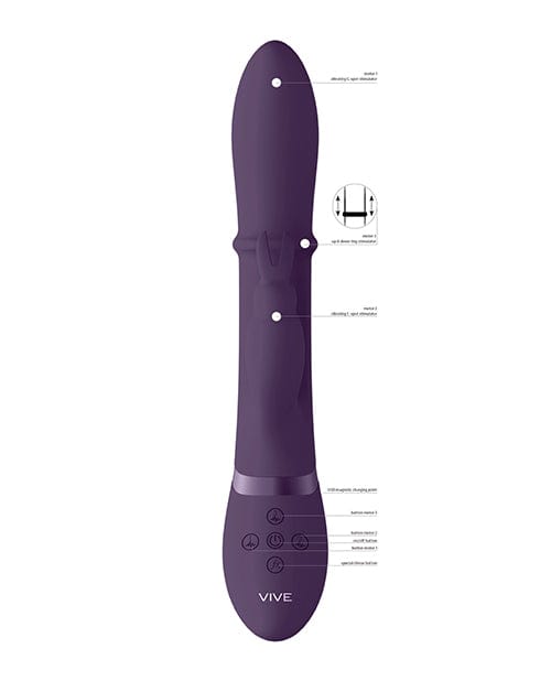 Shots America Shots Vive Halo Up &amp; Down Ring G-Spot Rabbit - Purple Vibrators