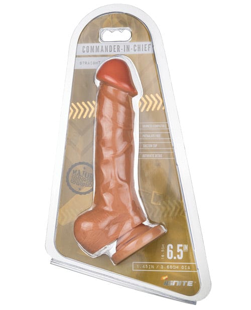SI Novelties Major Dick Straight with Balls &amp; Suction Cup Commander In Chief Vanilla Dildos