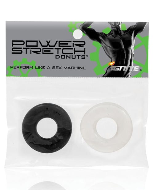 SI Novelties Ignite Power Stretch Donut Cock Ring Clear/black Penis Toys