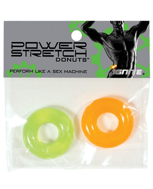 SI Novelties Ignite Power Stretch Donut Cock Ring Orange/green Penis Toys