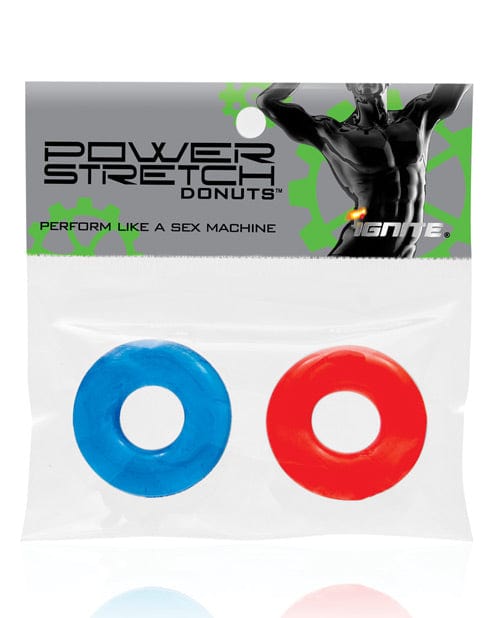 SI Novelties Ignite Power Stretch Donut Cock Ring Red/Blue Penis Toys