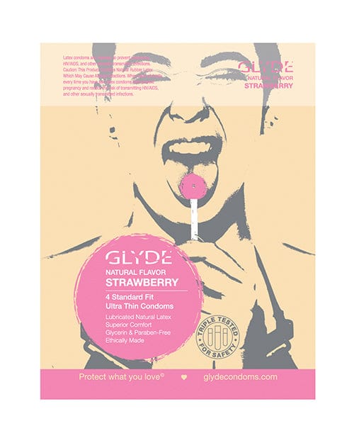 Sooka INCunion Condoms Glyde - Pack Of 4 Strawberry More