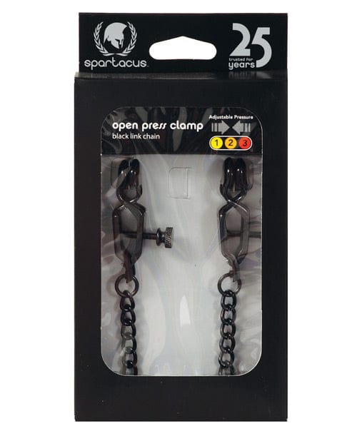Spartacus Adjustable Alligator Nipple Clamps with Black Chain