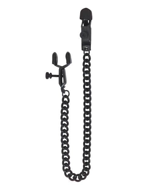 Spartacus Adjustable Alligator Nipple Clamps with Black Chain