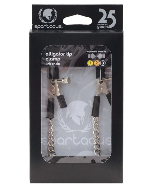 Spartacus Spartacus Adjustable Alligator Nipple Clamps with Link Chain Kink &amp; BDSM