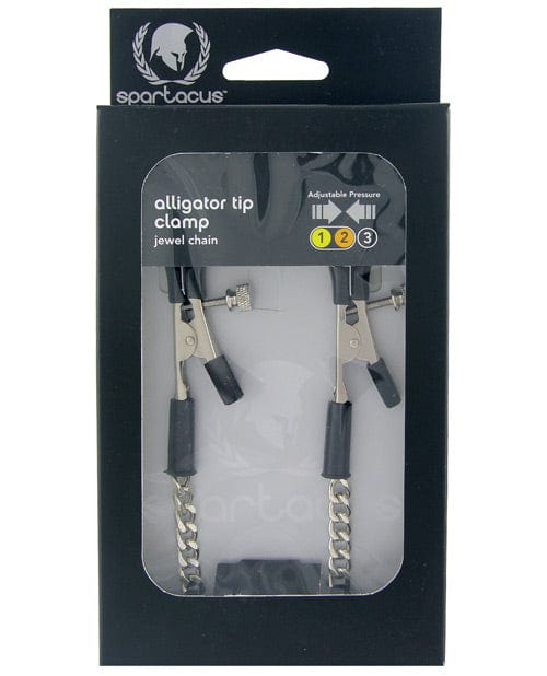 Spartacus Spartacus Adjustable Alligator Nipple Clamps with Silver Chain Kink &amp; BDSM