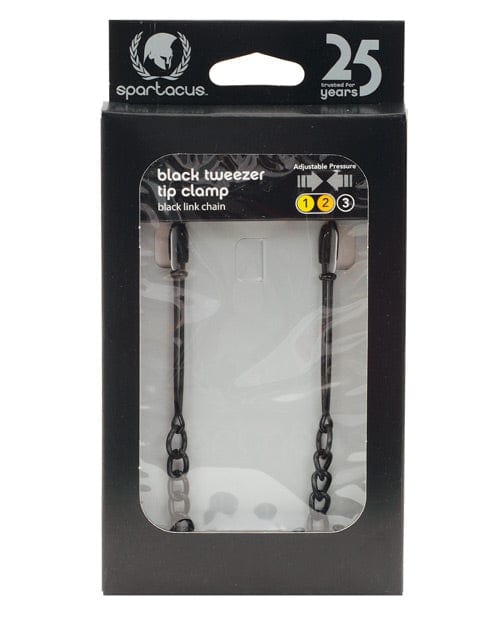 Spartacus Spartacus Adjustable Black Tweezer Nipple Clamps with Chain Kink &amp; BDSM